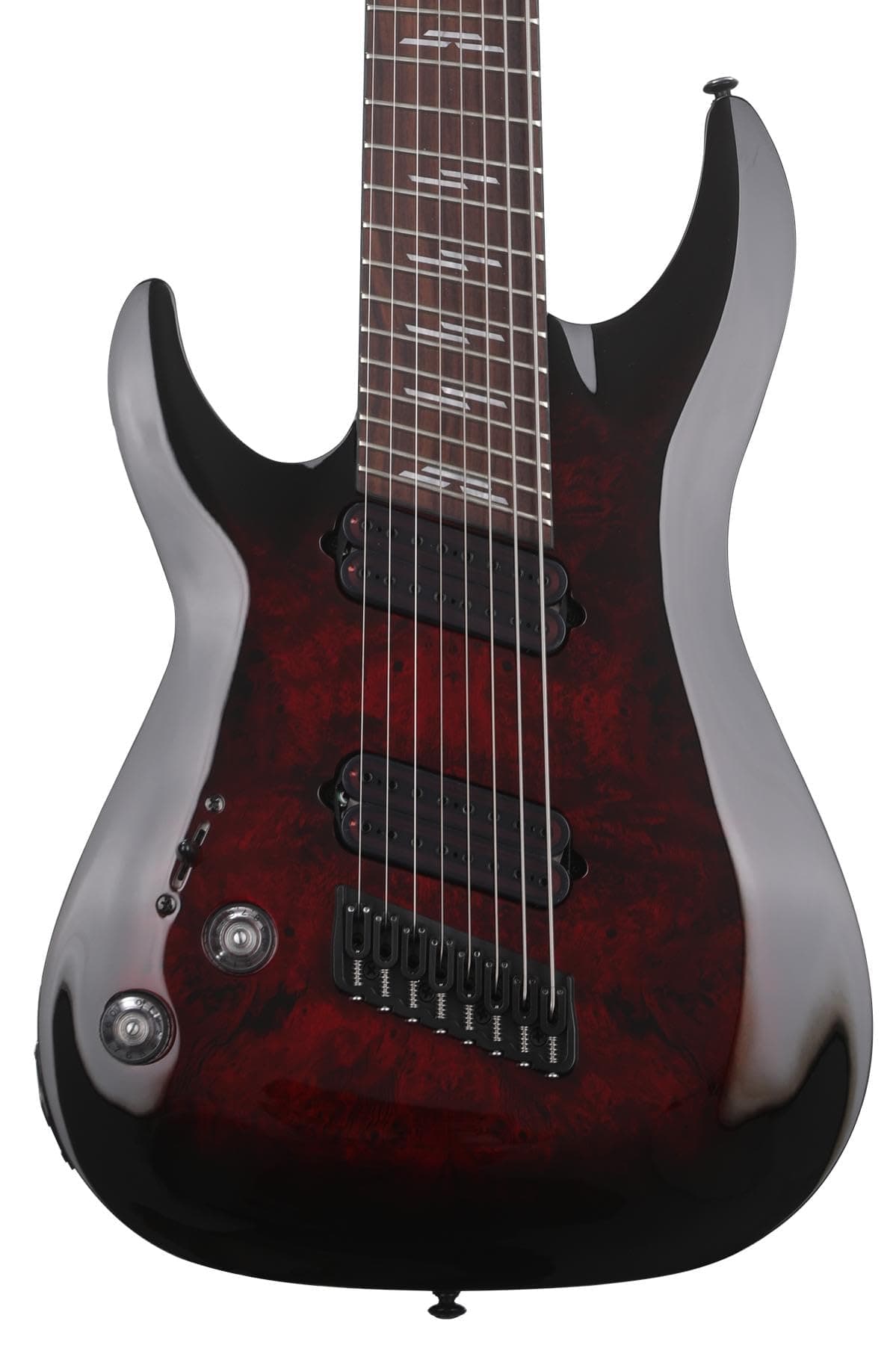 Schecter Omen Elite-8 Multiscale Zurdo Guitarra Eléctrica de 8 Cuerdas - Black Cherry Burst 2469