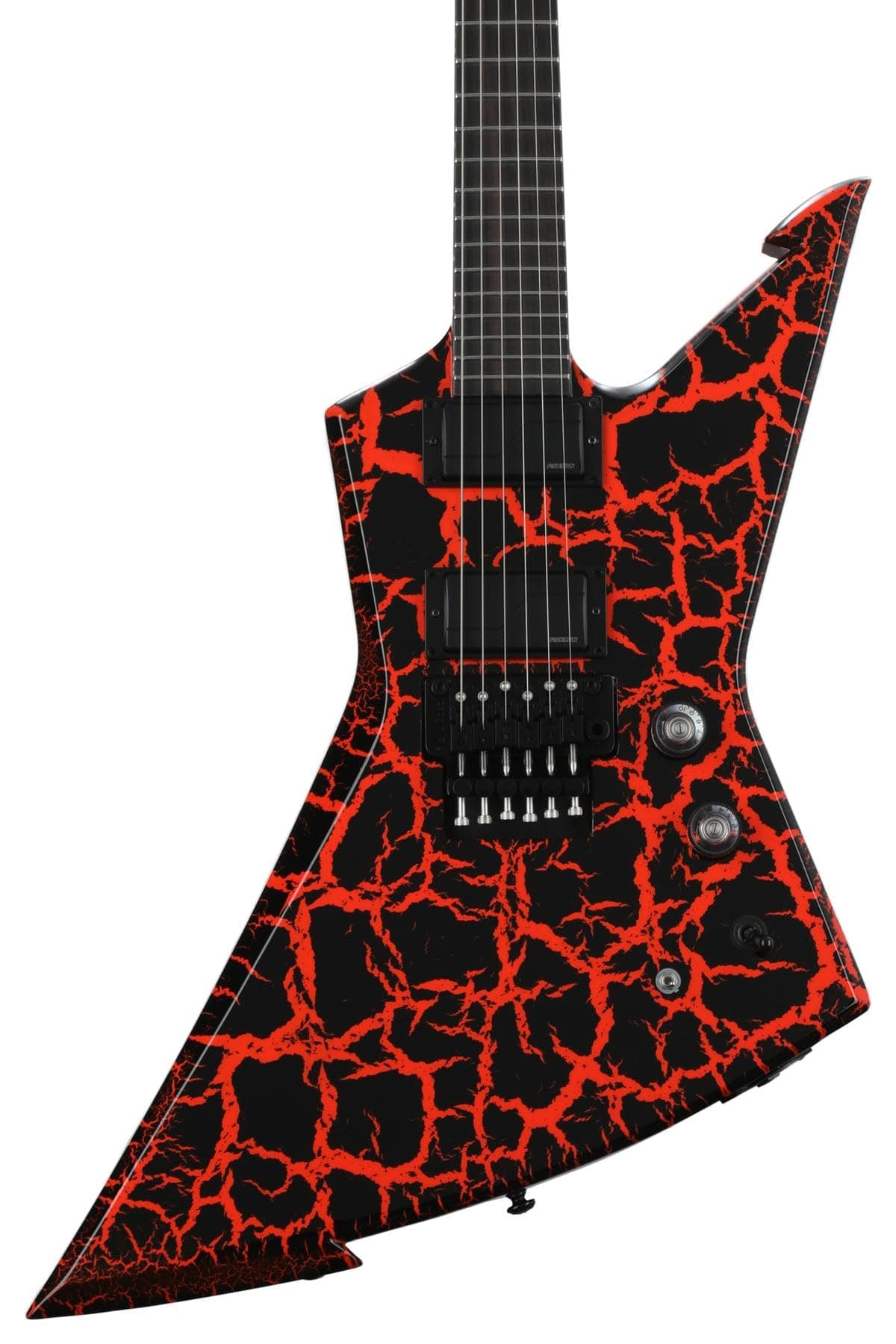 Schecter BälSäc E-1 FR Guitarra Eléctrica Floyd Rose - Black Orange Crackle 1559