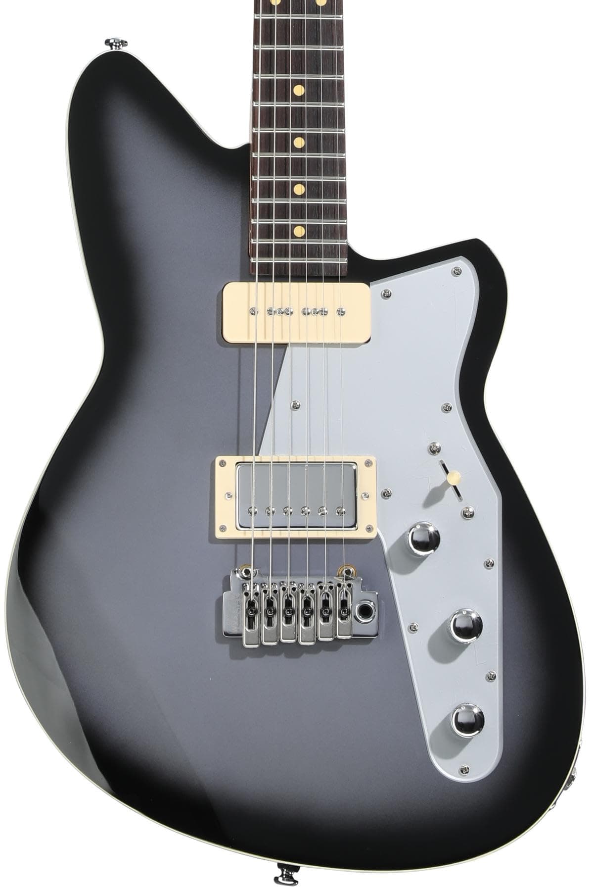 Reverend Double Agent W Guitarra Eléctrica - Periwinkle Burst con Golpeador Plateado HB90 DAW-G-pwbu-RW-HB90-SV-W