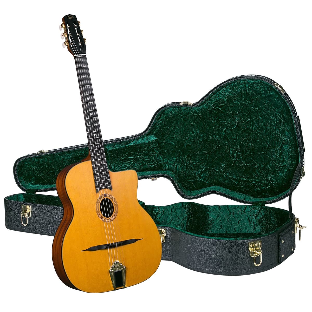 Gitane Cigano GJ-10BUN1 Guitarra Gypsy Jazz Petite Bouche con Estuche Rígido, acústica estilo manouche, modelo GJ-10