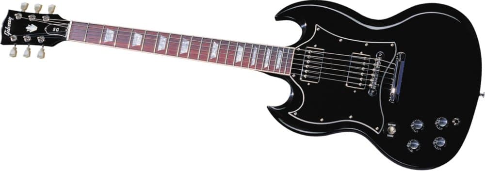 Gibson SG Standard Guitarra Eléctrica Zurda Ebony Hardware Cromo Modelo SGSLEBCH1 SG Standard Left-Handed