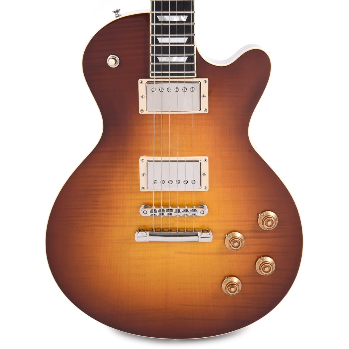 Eastman SB59 Guitarra Eléctrica Gold Burst Laca, caoba y arce, micrófonos humbucker, estilo single-cut