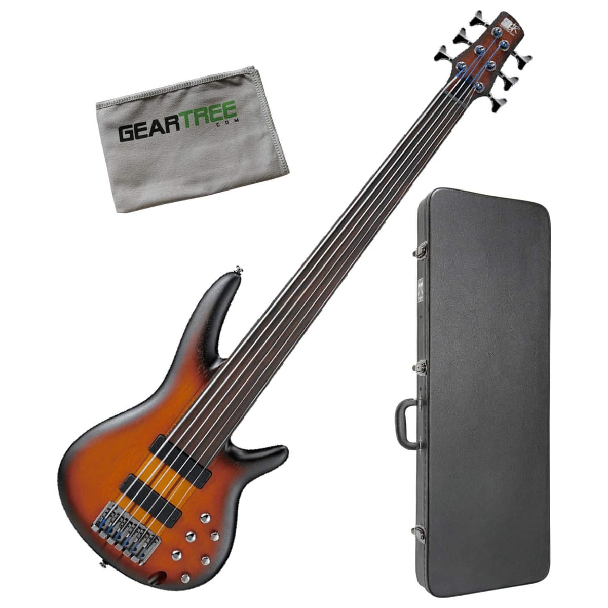 Ibanez SRF706 BBF Bass Workshop - Bajo Fretless 6 Cuerdas Brown Burst con Estuche