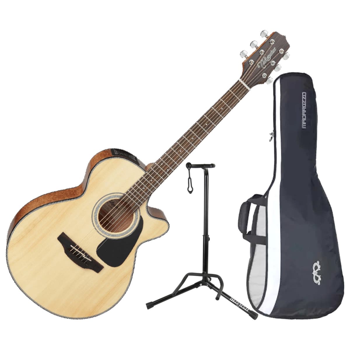 Takamine GF30CE-NAT Guitarra Electroacústica FXC Cutaway Natural con Funda (Gig Bag) para Presentaciones y Estudio GF30CENAT BUNDLE