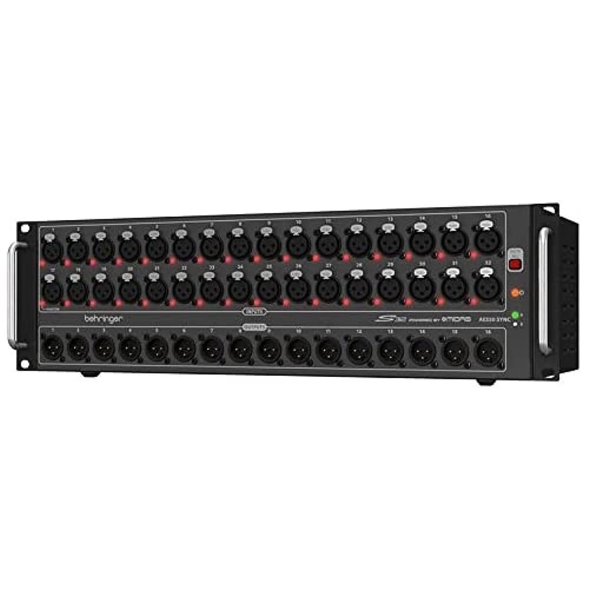 Music Tribe Digital Snake S32 - Escenario Digital 32 Entradas/16 Salidas, AES50, Midas Preamps, Remote I/O para Consolas X32/M32, Rackmount