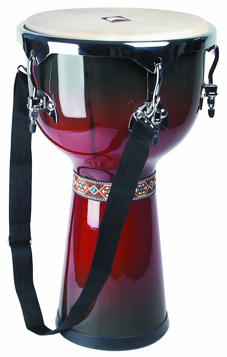 Rhythm Tech RT 5122 Djembe 12" rojo a negro, tambor africano de mano, percusión profesional