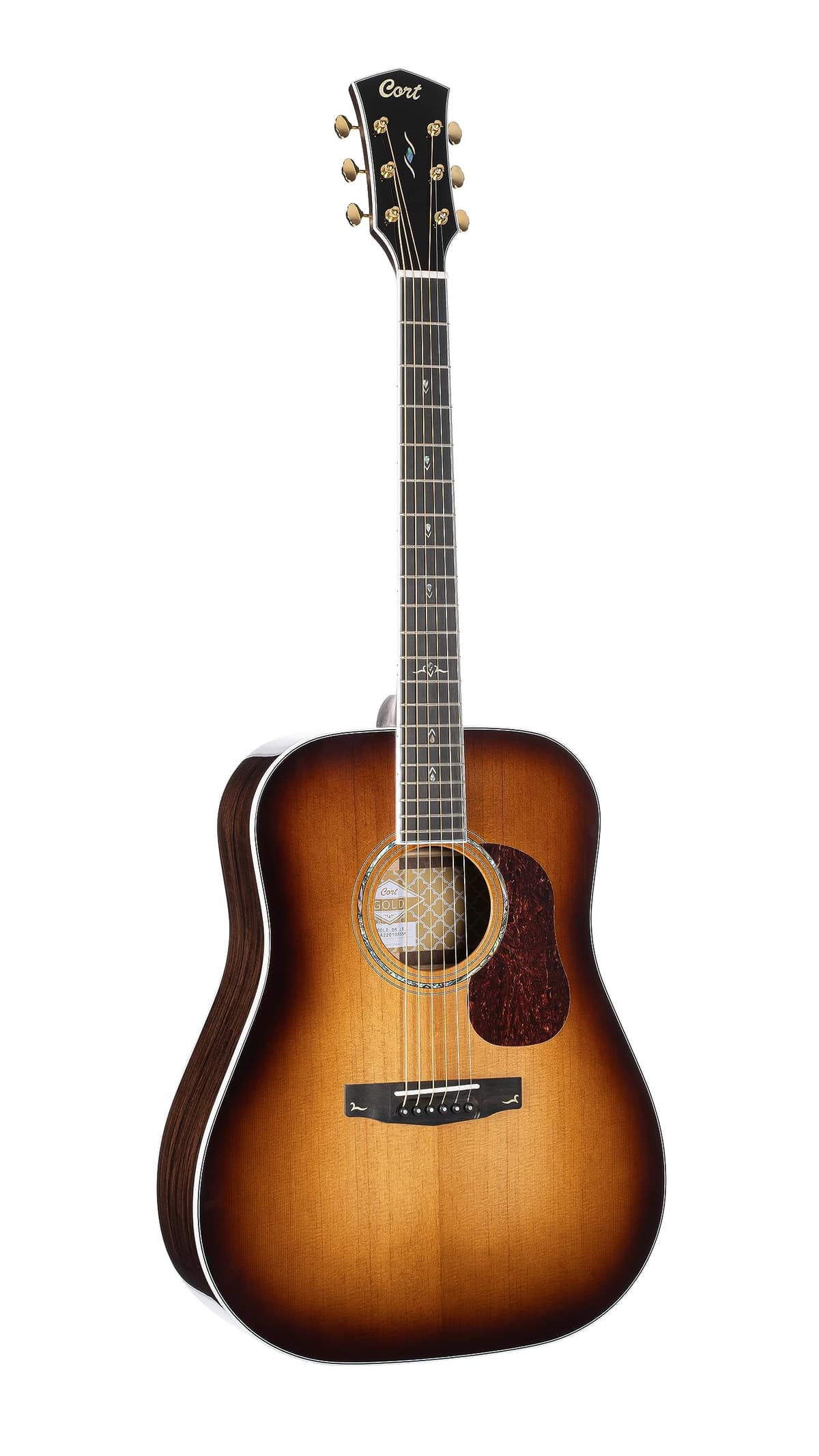 Cort Gold GOLDD8LB-U Guitarra Acústica 6 Cuerdas, Dreadnought, Diestro, Light Burst, Full Size