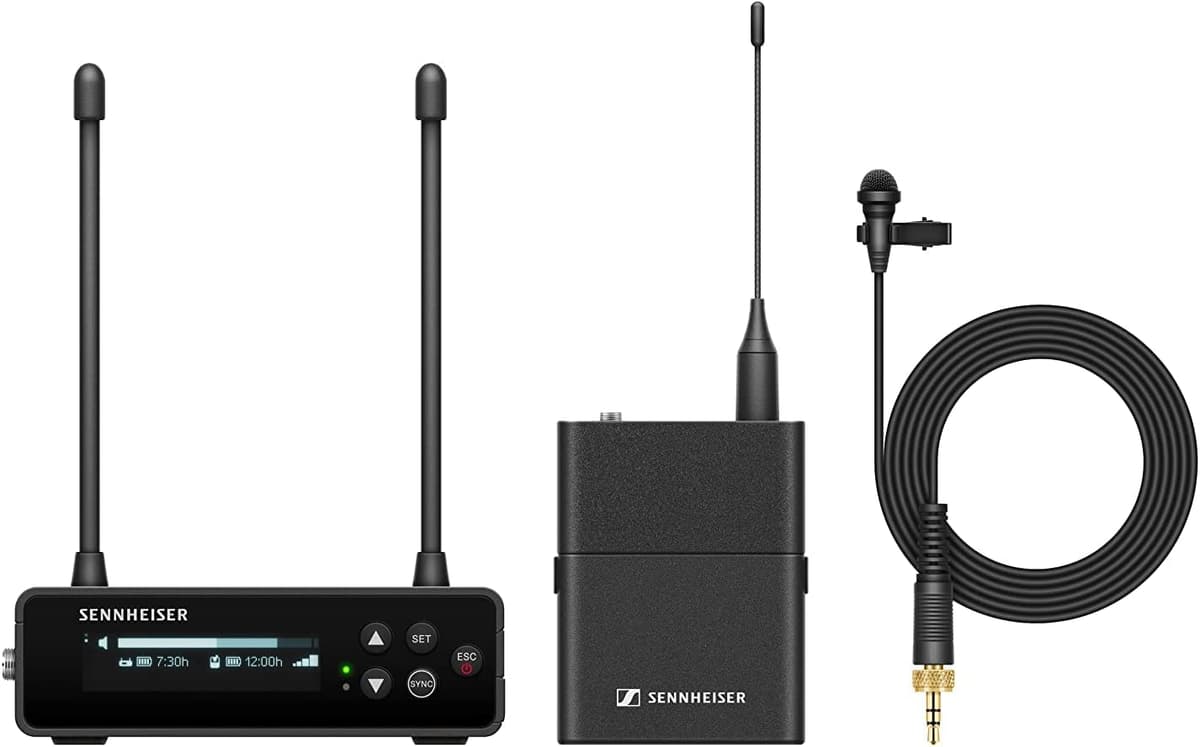 Sennheiser Pro Audio 700016 EW-DP ME2 Set (U1/5) micrófono lavalier inalámbrico digital para video y cámaras, sistema UHF profesional con transmisor y receptor portátil