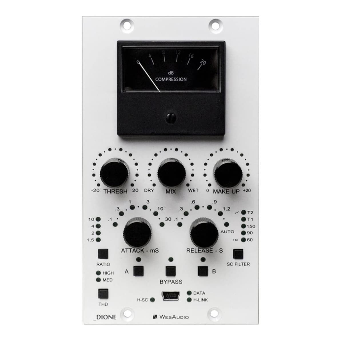 WesAudio DIONE 500 Compresor Estéreo VCA para Formato 500, Bus Compressor con Control Analógico y Plugins, Compresión Mastering y Mezcla, Recall Total y Presets