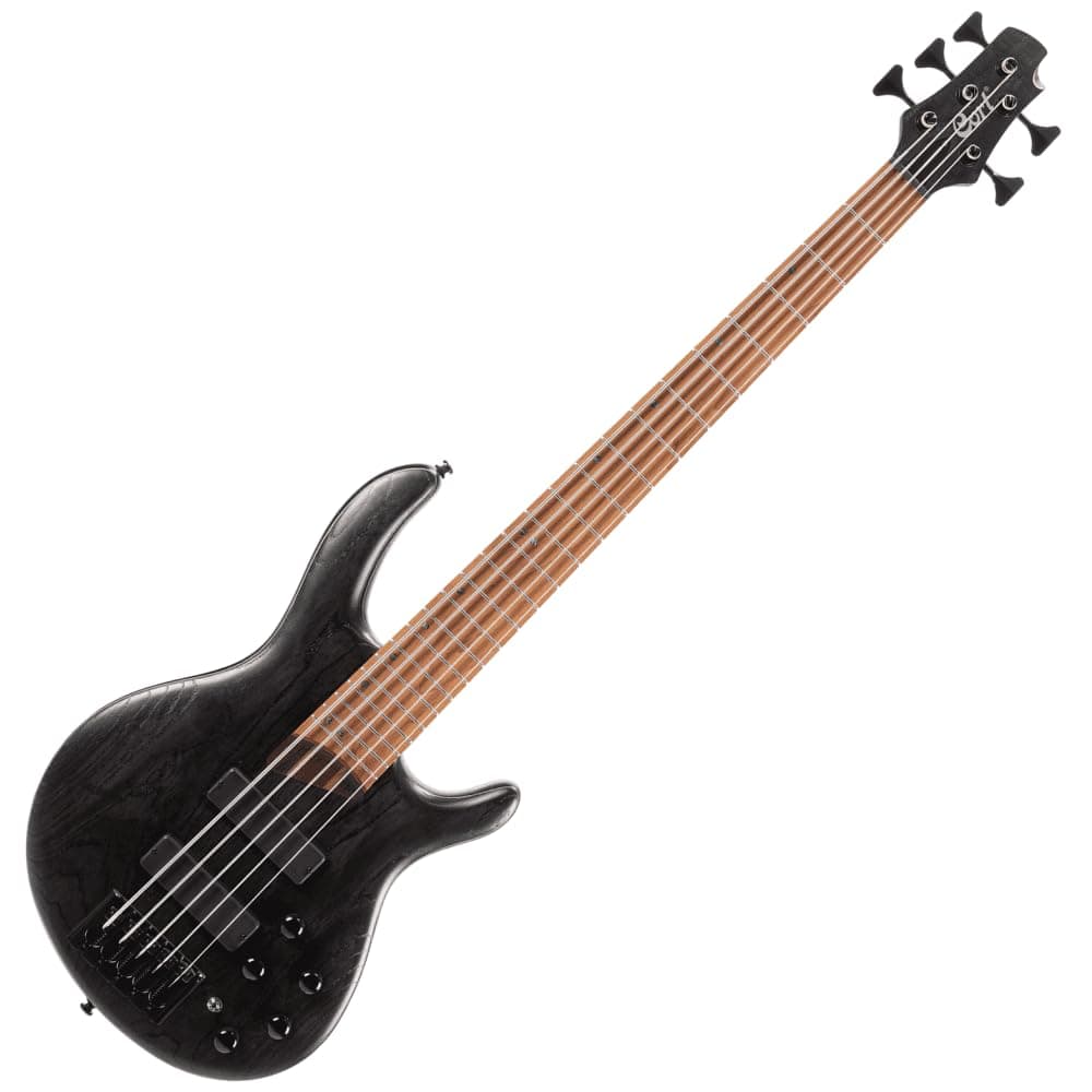 Cort B5ELEMENTOPTB Bajo Eléctrico de 5 Cuerdas, Diestro, Open Pore Transparent Black, Talla Completa