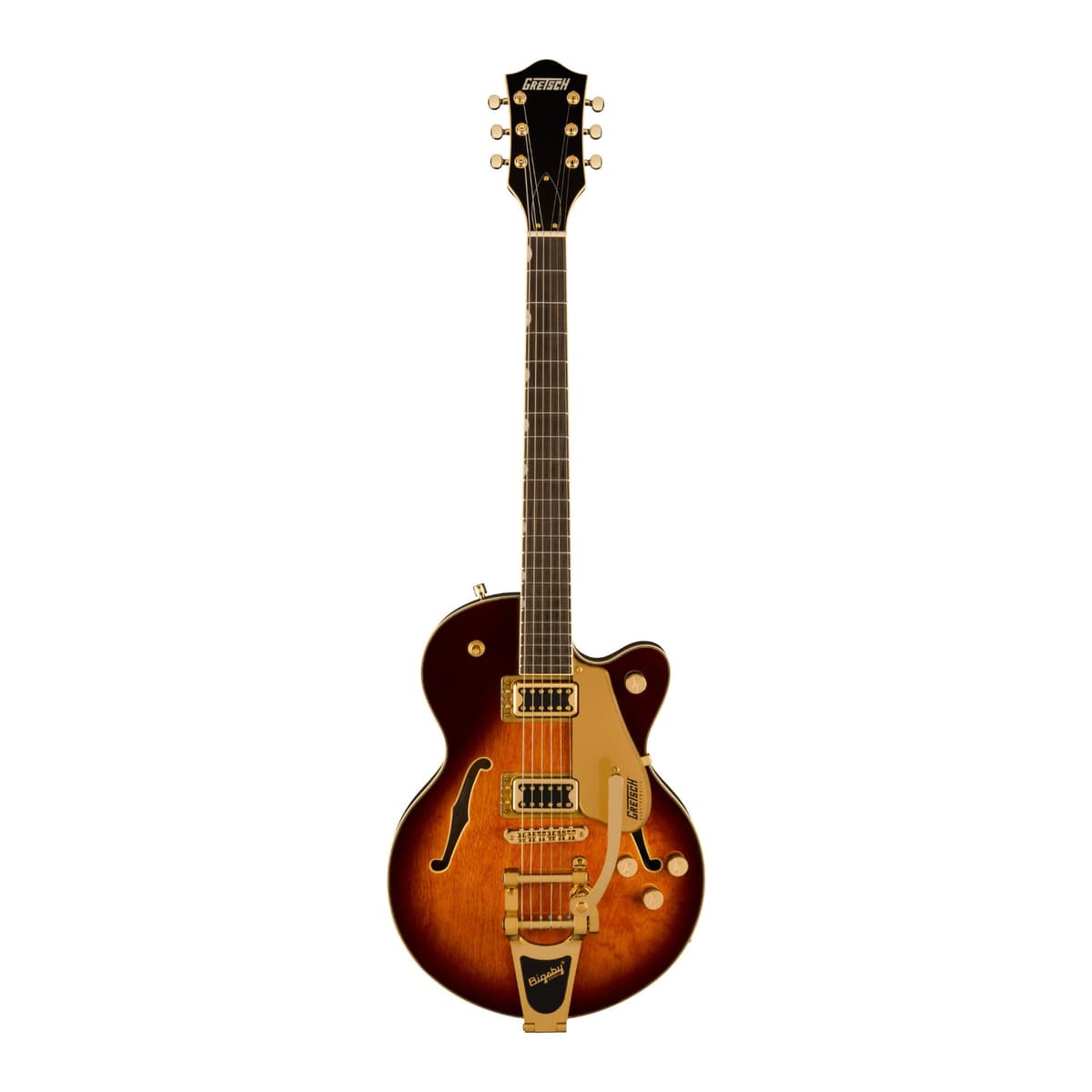 Gretsch Electromatic G5655TG 2509700593 - Guitarra Semihueca Center Block Jr., Single Barrel Burst, Bigsby, 1 Pickup, Dorada