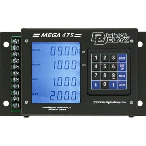 Biondo Mega 475 DDI-1095-BB Caja de Retardo Digital - Black Case, Blue Display, Delay Box para Carreras, Pantalla Azul, Carcasa Negra