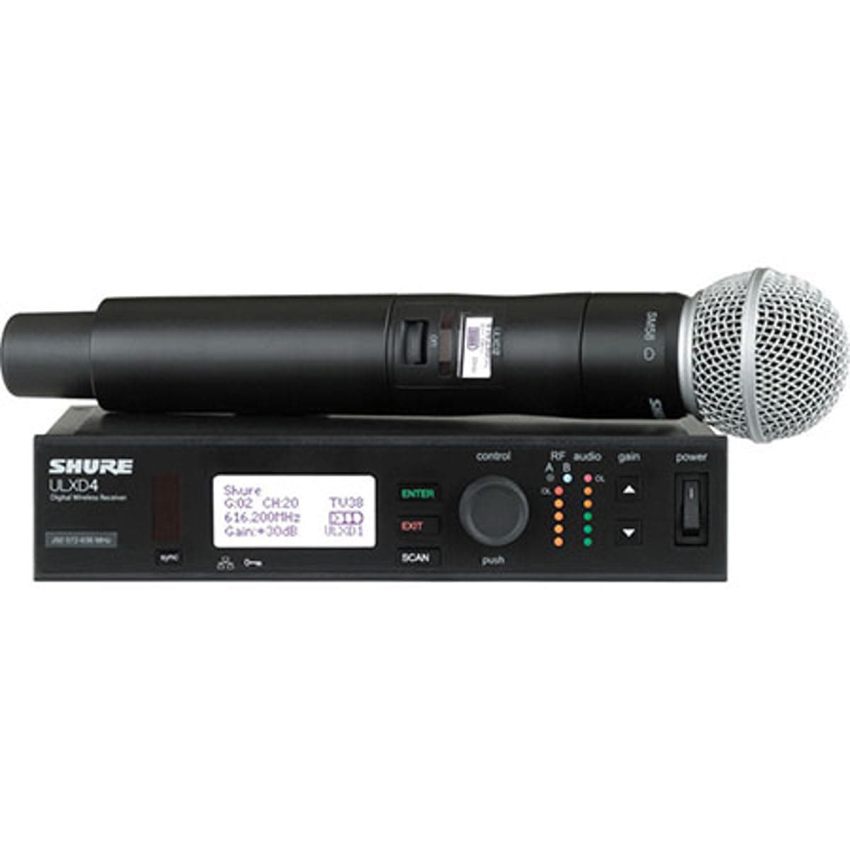 Shure ULXD2 Transmisor Inalámbrico Digital de Mano con Micrófono SM58, Profesional para Voz y Presentaciones, Compatible con Sistemas ULX-D