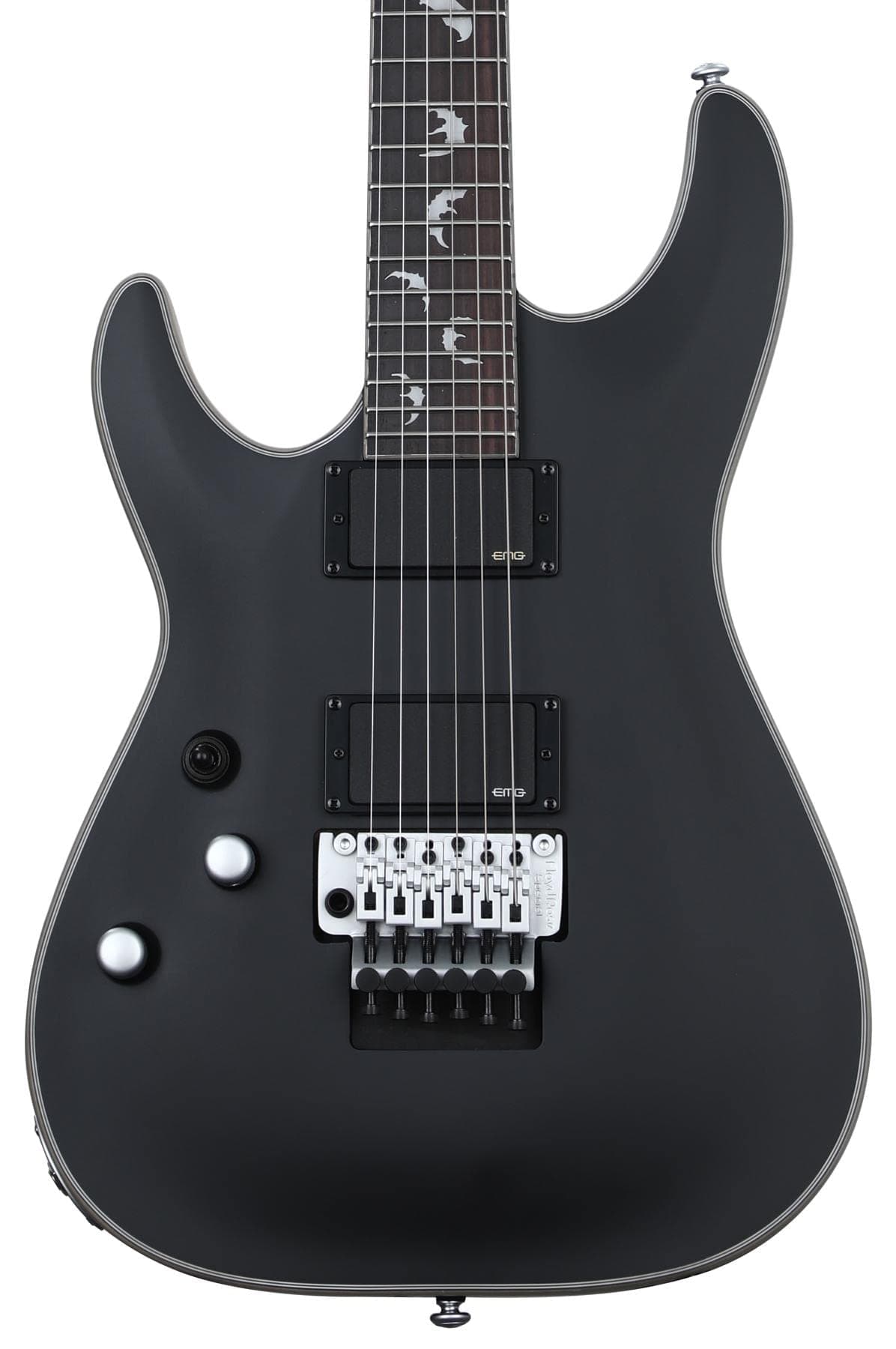 Schecter Damien Platinum 6 FR Zurdas - Negro Satinado, Guitarra Eléctrica con Floyd Rose, Lefty, Acabado Satin Black 1184
