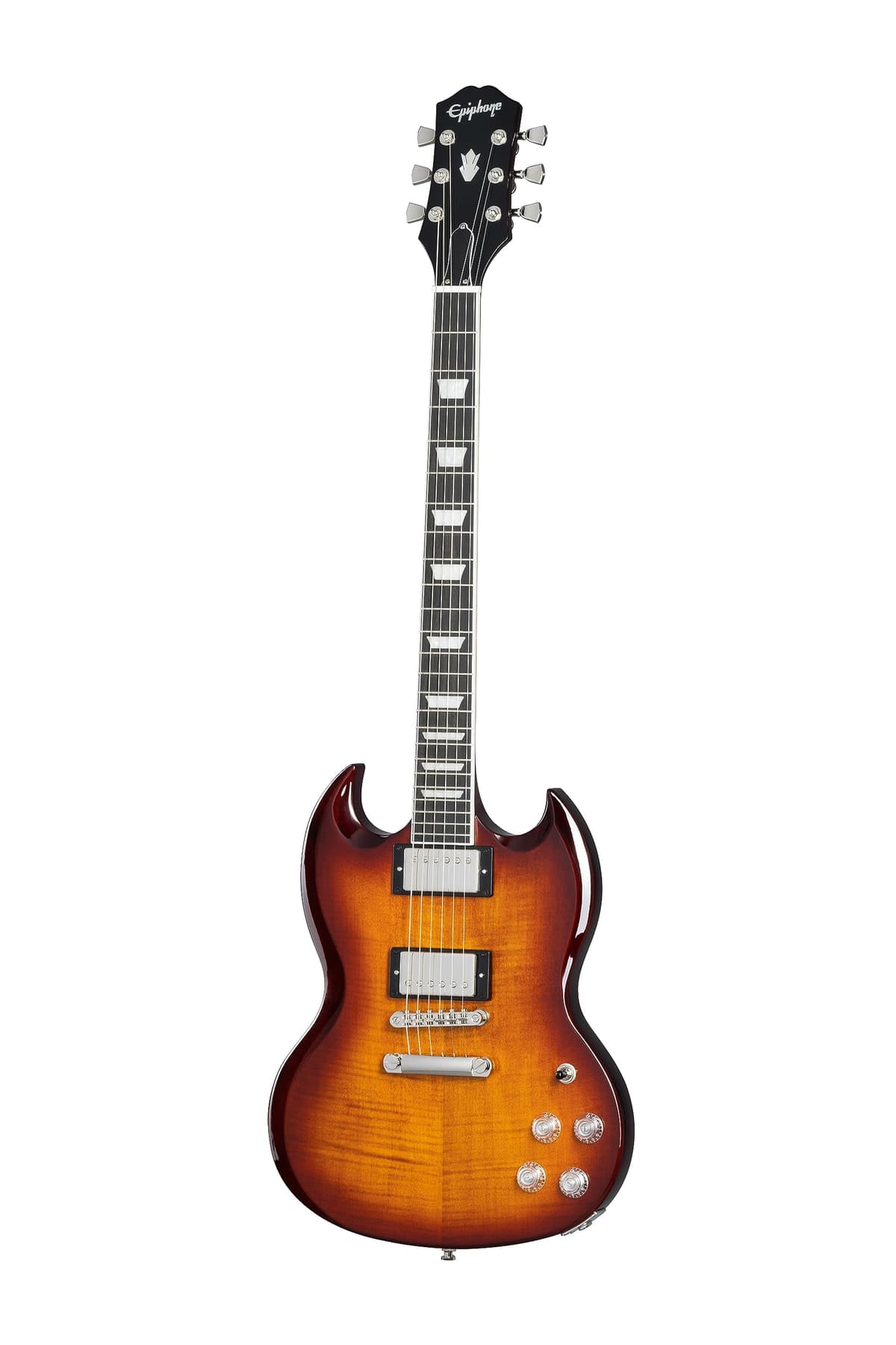 Epiphone SG Modern Figured EISMMOBNH1 Guitarra Eléctrica Mojave Burst con Funda Bolsa Epiphone SG Moderne Figured Color Sunburst Mojave Con Estuche Soft Bag