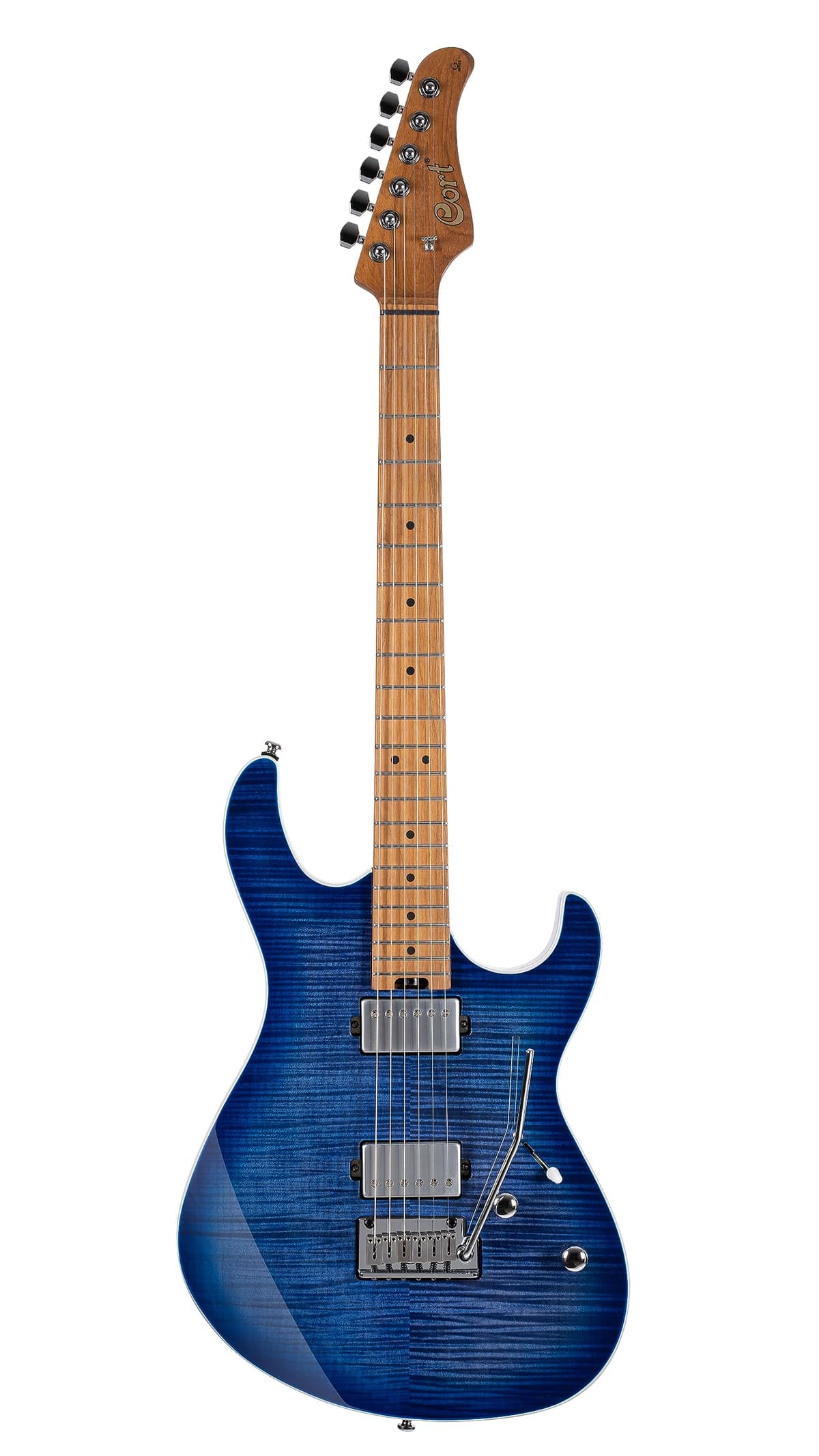 Cort G290 Fat II Guitarra Eléctrica, Bright Blue Burst, 2 Humbuckers, Roasted Maple, Wilkinson Tremolo G290FATIIBBB