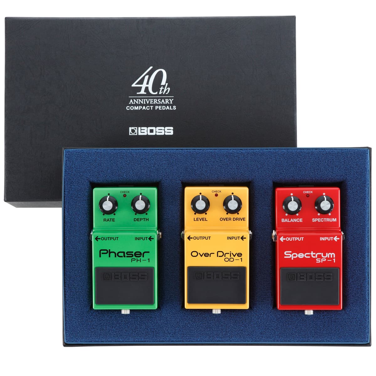 BOSS BOX-40 Compact Pedal Limited Edition 40th Anniversary Box Set - Pedales compactos edición limitada 40 aniversario, set conmemorativo de BOSS