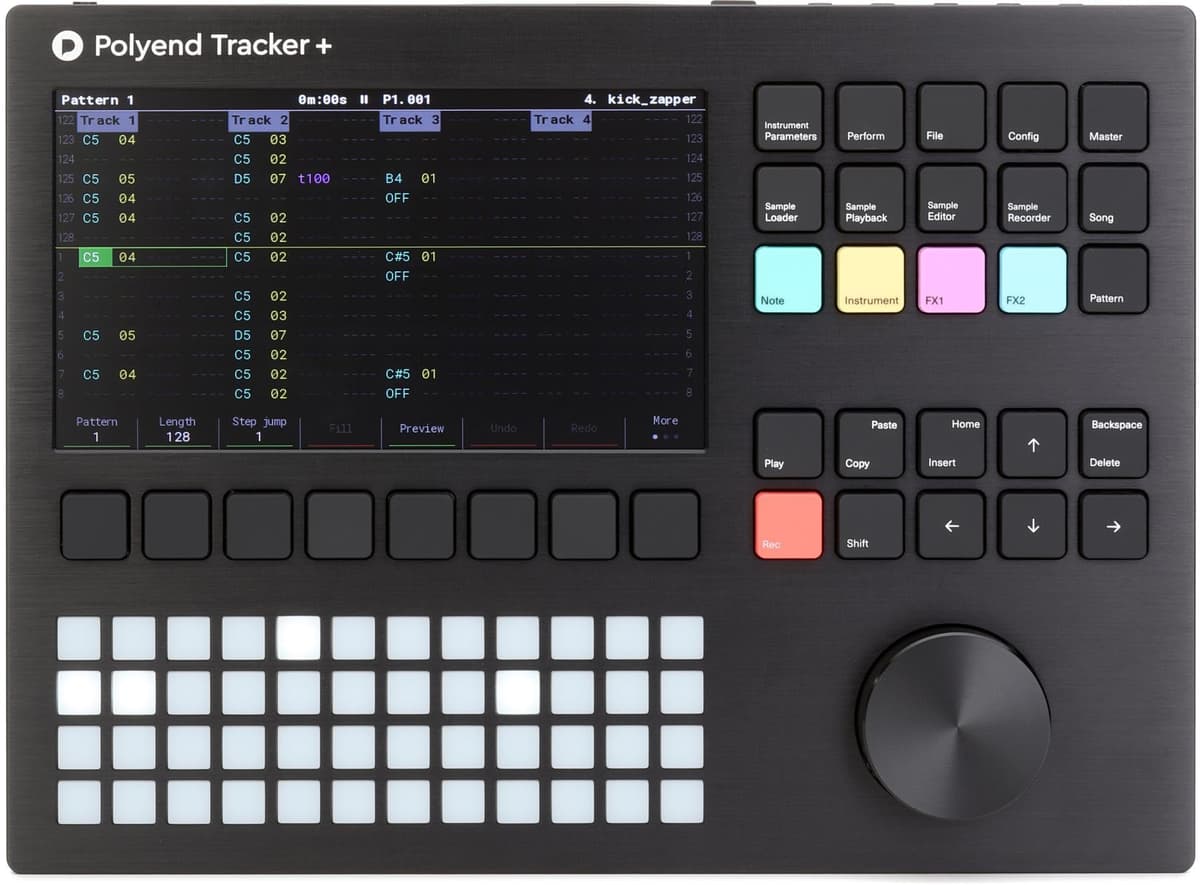 Polyend Tracker+ PLY-TPLS Sampler Estéreo de 16 Pistas, Drum Machine y Sintetizador portátil profesional