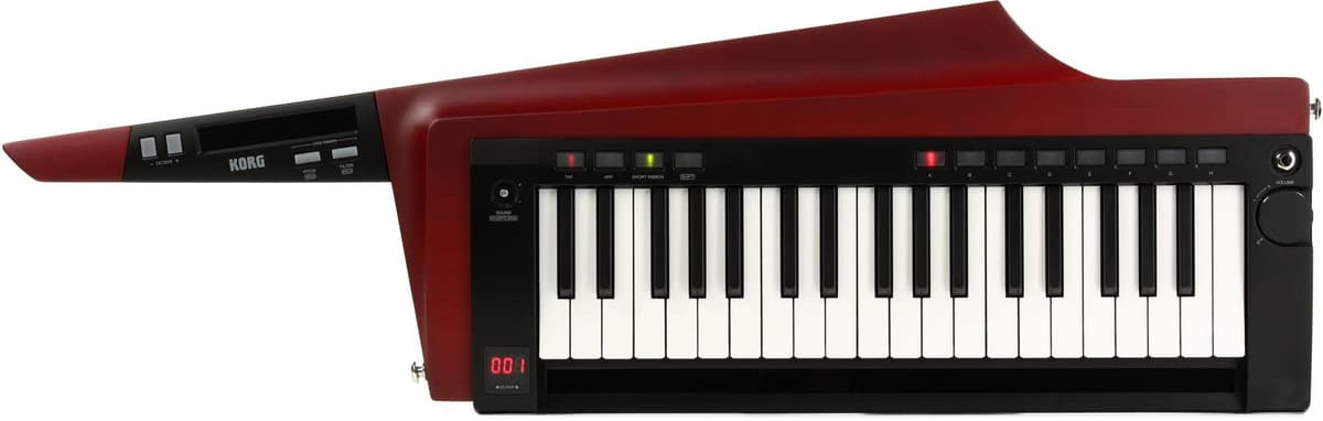 KORG RK-100S2 keytar 37 teclas rojo - sintetizador portátil con correa, controlador MIDI, versión Red RK-100S 2RD
