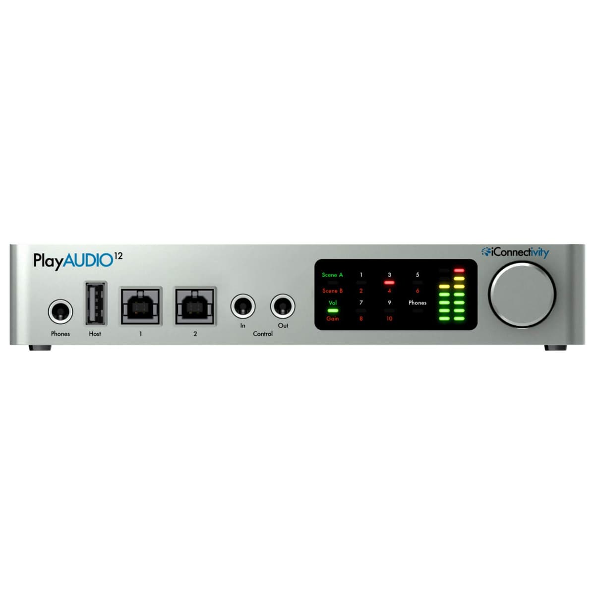 iConnectivity AUDIO12 Interfaz de Audio USB para Computadora, 12 entradas/salidas, MIDI, baja latencia, grabación y producción profesional