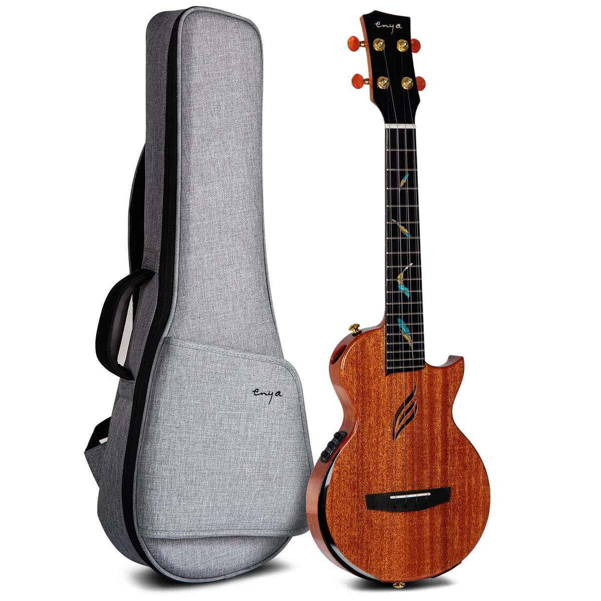 Enya EUT-Feather NA Ukulele Tenor Caoba con Pickup AcousticPlus y Estuche Deluxe (Natural)