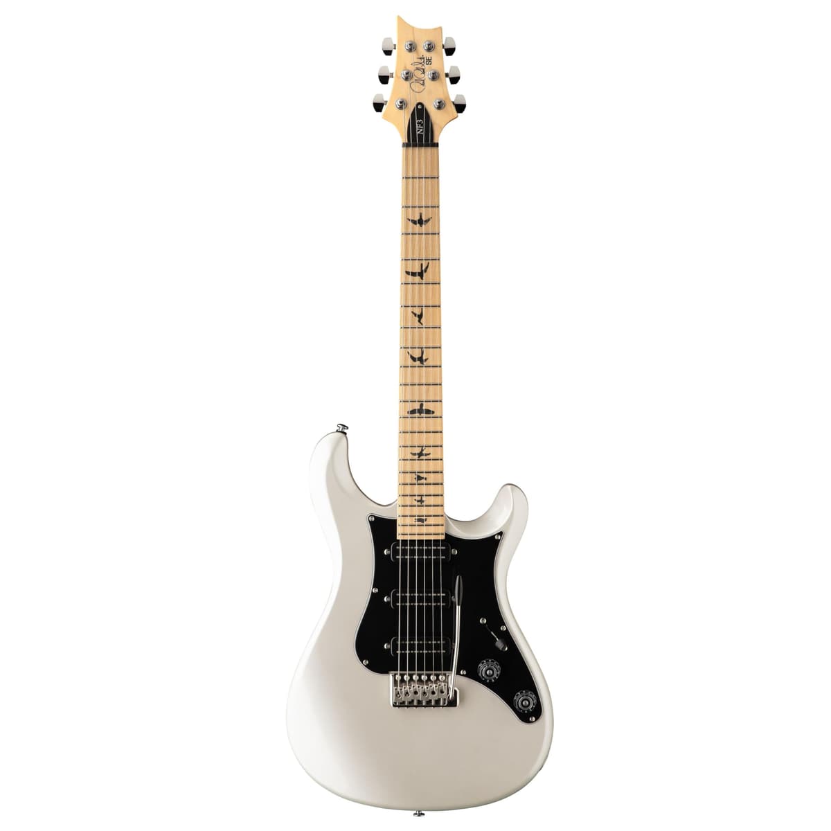 PRS SE NF3 - Guitarra Eléctrica Diapasón de Arce, Pearl White, con Funda Gig Bag 113614::WP: