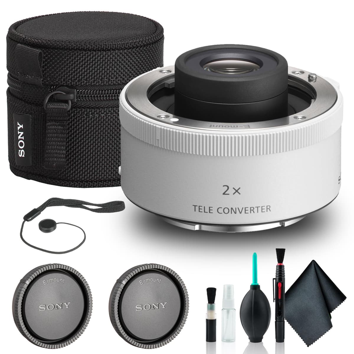 Sony FE SEL20TC Teleconverter 2.0x, Teleconvertidor 2x para lentes FE, Aumenta alcance, Cap Keeper, Kit de Limpieza