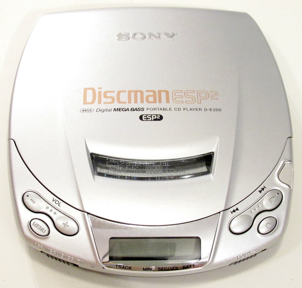Sony CD Walkman D-E200 Reproductor de CD portátil color plateado con antishock y auriculares incluidos