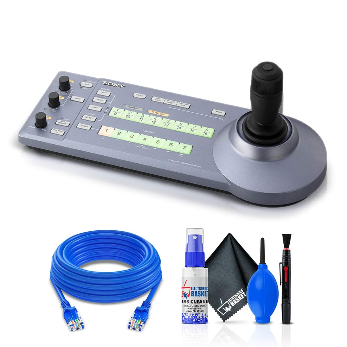 Sony RM-IP10 Control Remoto IP para Cámaras BRC + Cable Ethernet Cat5e + Kit de Limpieza