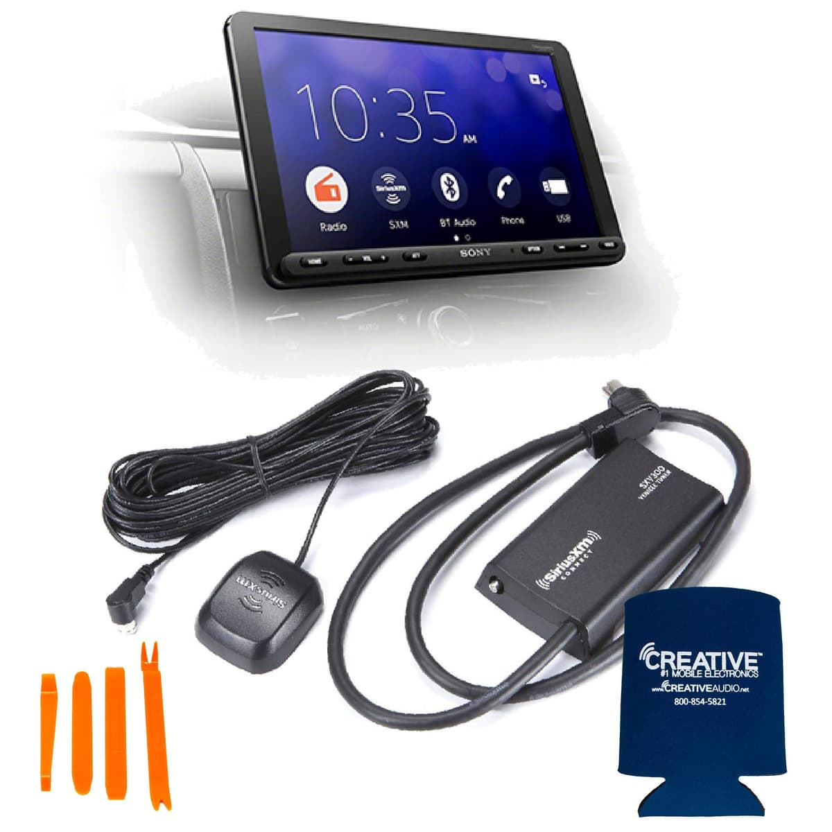 Sony XAV-AX8000 Receptor Multimedia 8.95" con Bluetooth y Kit de Radio Satelital SiriusXM, Apple CarPlay y Android Auto, Pantalla Táctil, USB, Entrada Cámara Trasera