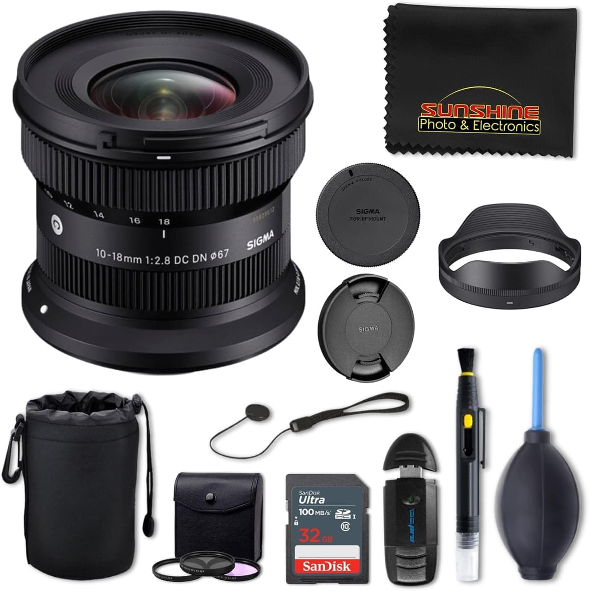 Sigma Contemporary 10-18mm f/2.8 DC DN para Sony E - Gran Angular, Lente Zoom APS-C, Autofoco Rápido - Incluye Sunshine Photo Advanced Bundle - Garantía del Fabricante USA por 4 Años SIG-1018MM28SONY