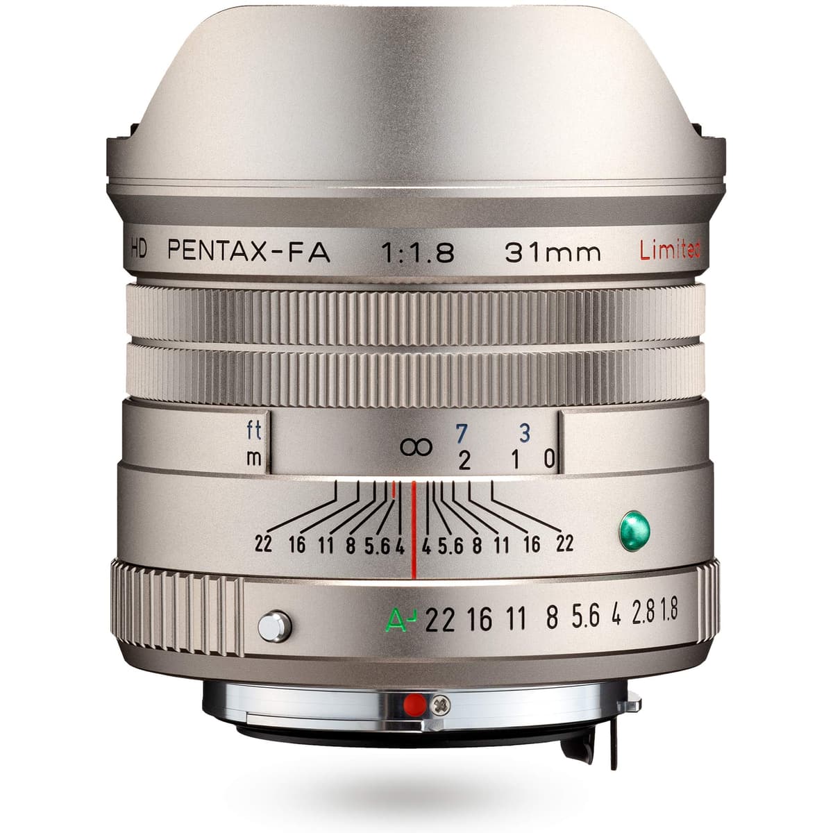 Pentax HD PENTAX-FA 31mm F1.8 Limited 20220 - Lente Monofocal Gran Angular Color Plata para Cámaras Pentax K Mount