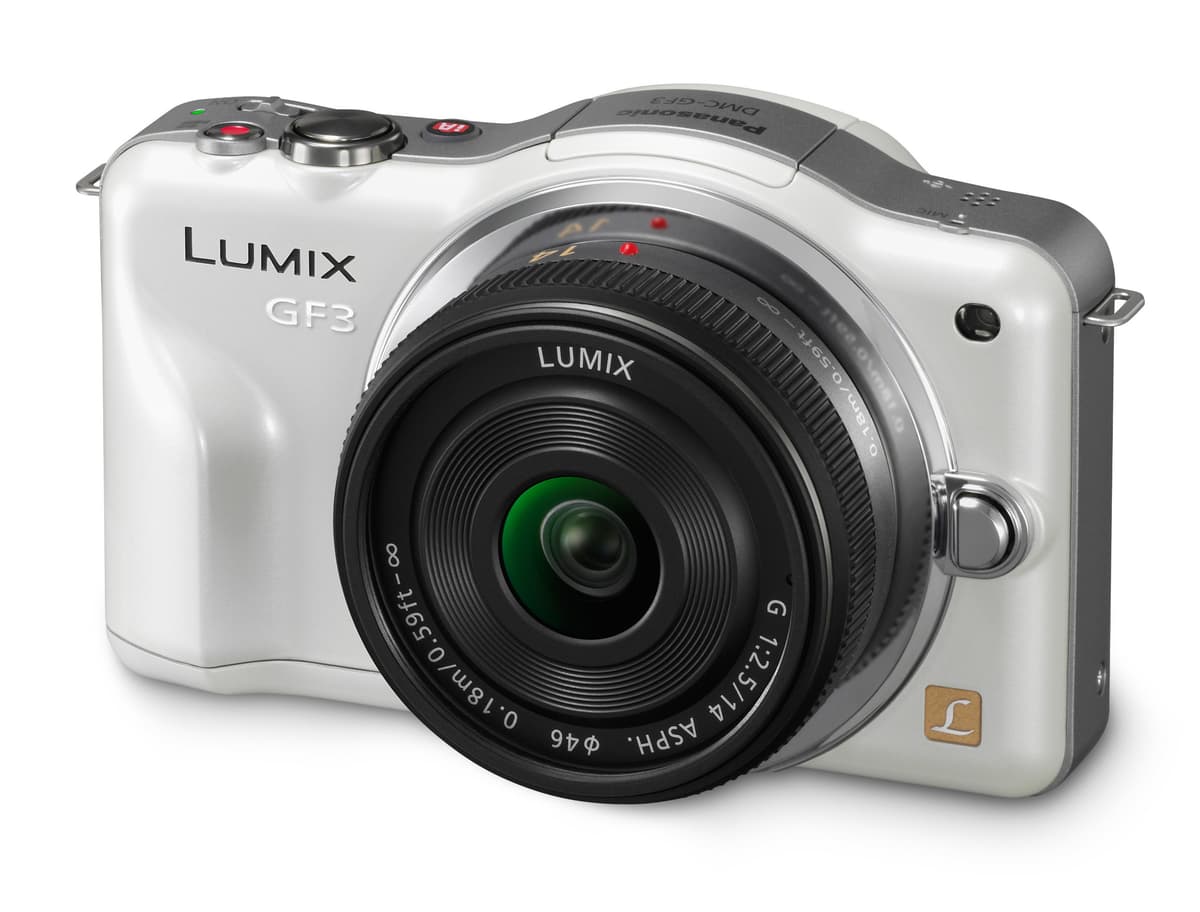 Panasonic Lumix DMC-GF3CW Cámara Digital 12.1 MP Kit con Lente Pancake 14mm Micro Cuatro Tercios Compacta Intercambiable HD