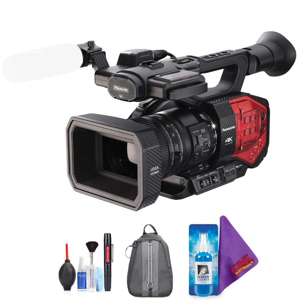 Panasonic AG-DVX200 Camcorder 4K con sensor Four Thirds y lente zoom integrado + Paquete de Accesorios Profesionales AGDVX200PJ