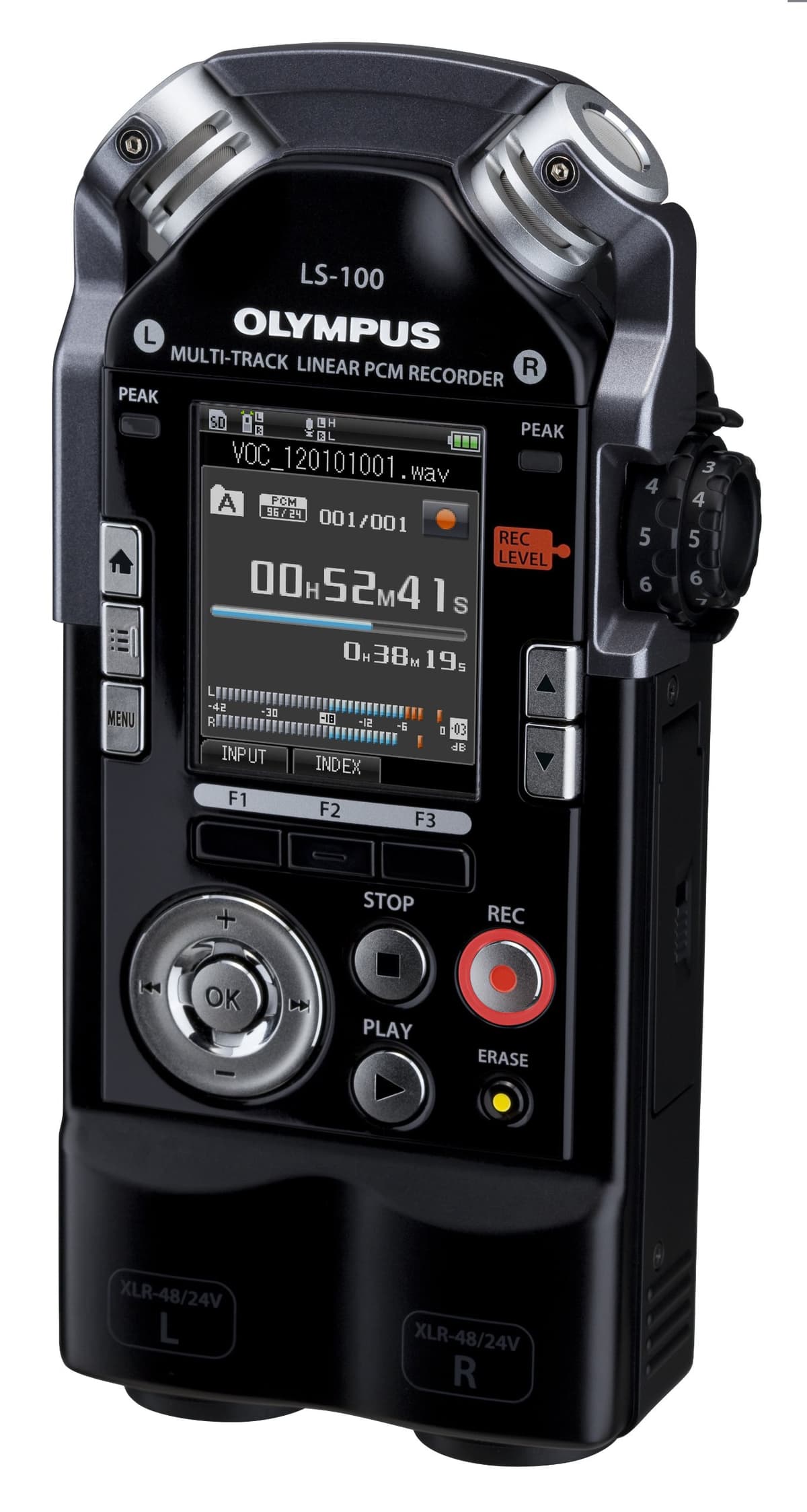 Olympus LS-100 Standard Edition grabadora de audio portátil con batería recargable, cable USB y adaptador, V409122BE010 Olympus LS-100 Recorder Standard Edition