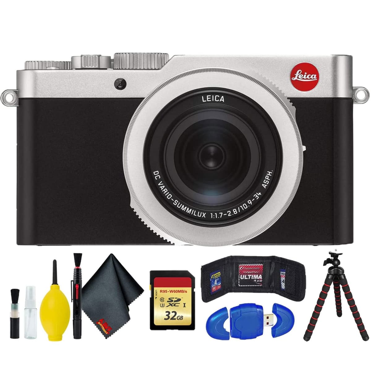 Leica D-Lux 7 Cámara Digital 32GB Memoria Trípode Flexible incluye accesorios y kit completo modelo 19116