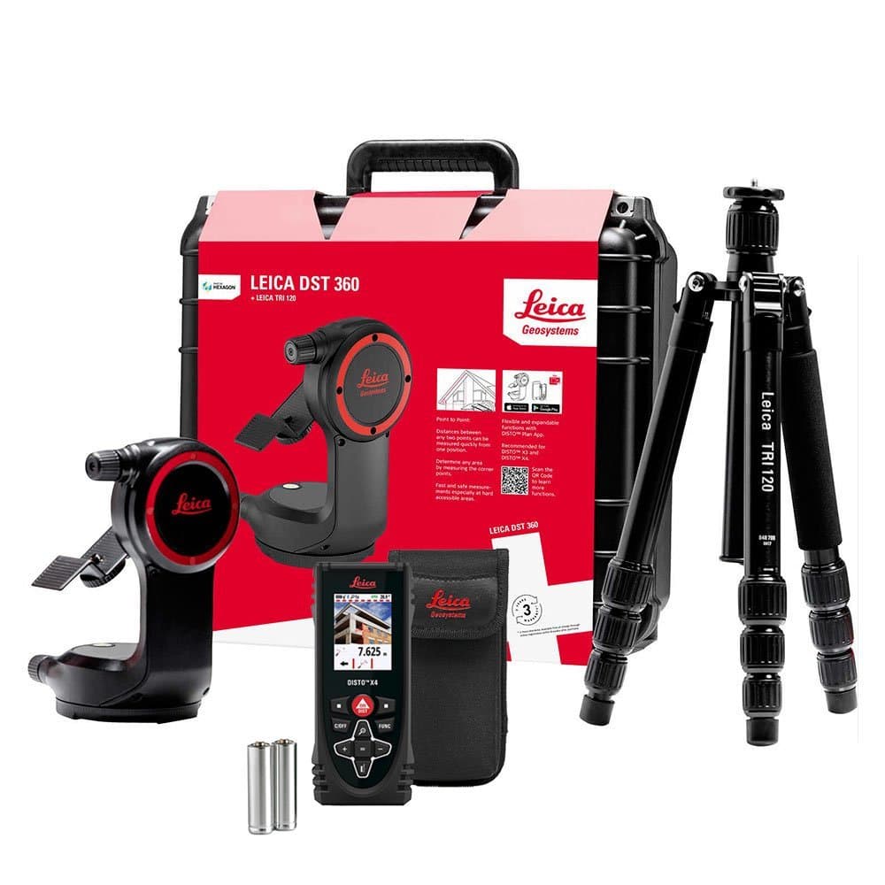 Leica DISTO X4 DST 360 Pro Pack - Medidor láser de distancia, kit profesional con adaptador giratorio, alcance largo, precisión alta, Bluetooth, para construcción y topografía 29c63ad5-5f44-4b6e-9c4c-74159e0561ef