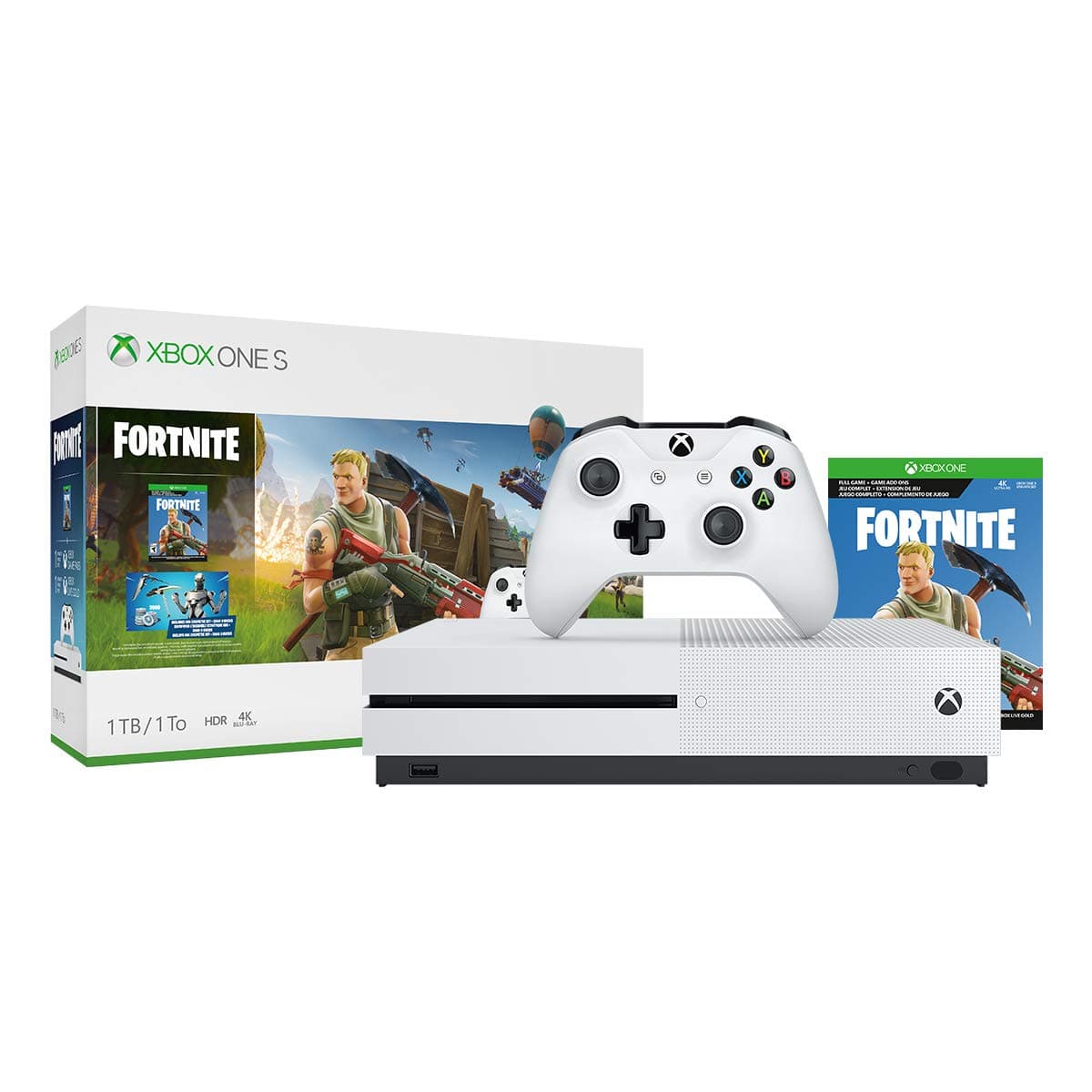 Microsoft Xbox One S 234-00703 Consola 1TB Bundle Fortnite, edición descontinuada