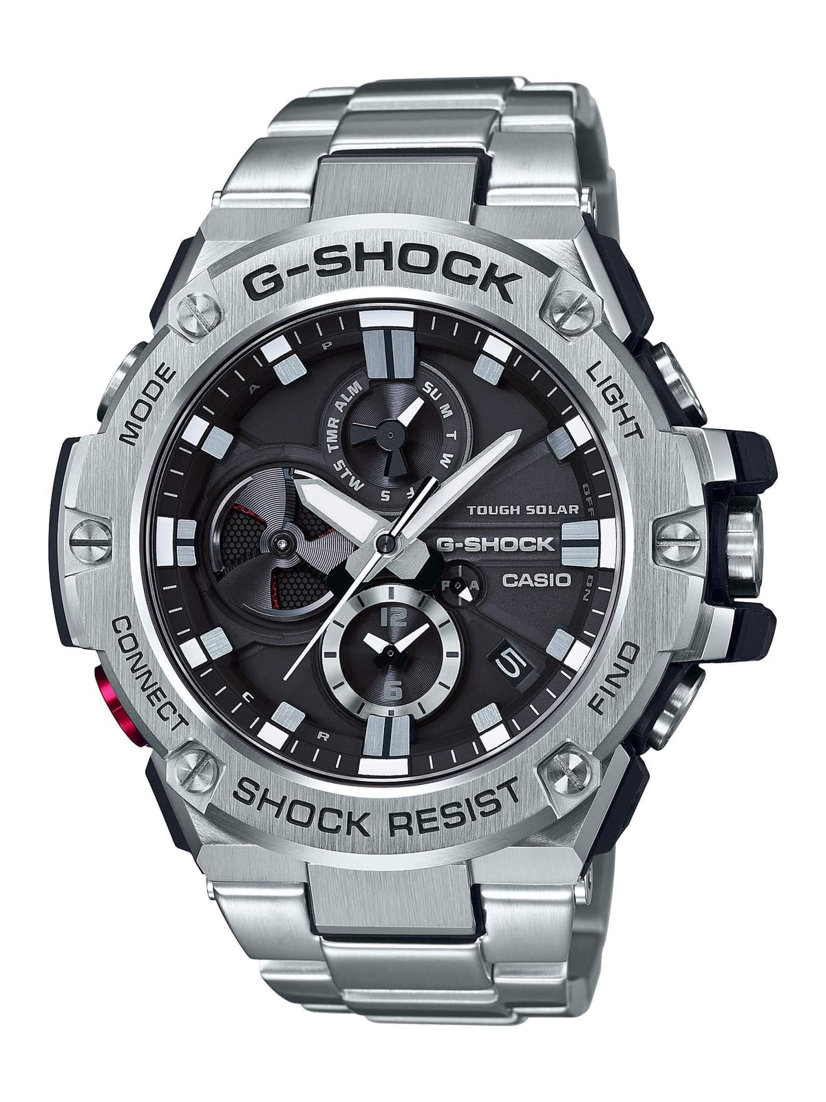 Casio G-Shock GST-B100D-1ACR reloj para hombre analógico de cuarzo acero inoxidable plateado