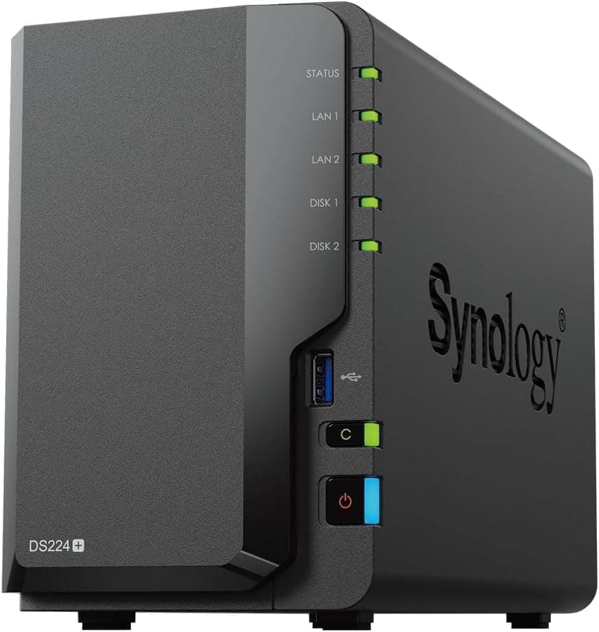 Synology DiskStation DS224+ Servidor NAS 2 bahías | Intel Celeron J4125 Quad-Core 2.0 GHz | 6GB DDR4 | 8TB (2x4TB) HDD 3.5"