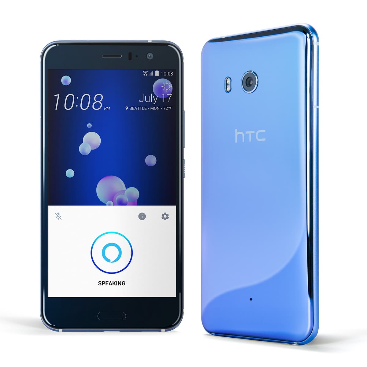 HTC U11 99HAMC025-00 Amazon Alexa manos libres, desbloqueado de fábrica, 128GB, Plata Asombrosa