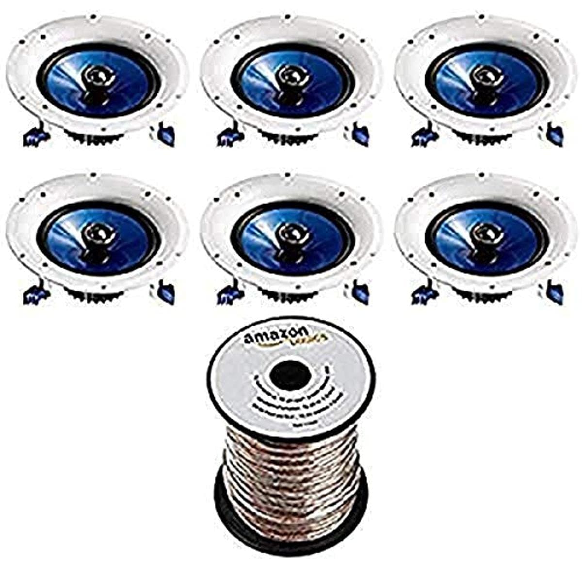 Yamaha Audio NS-IC600WH Altavoz 2 vías 110W RMS Blanco (6 altavoces + cable para altavoz Amazon Basics)