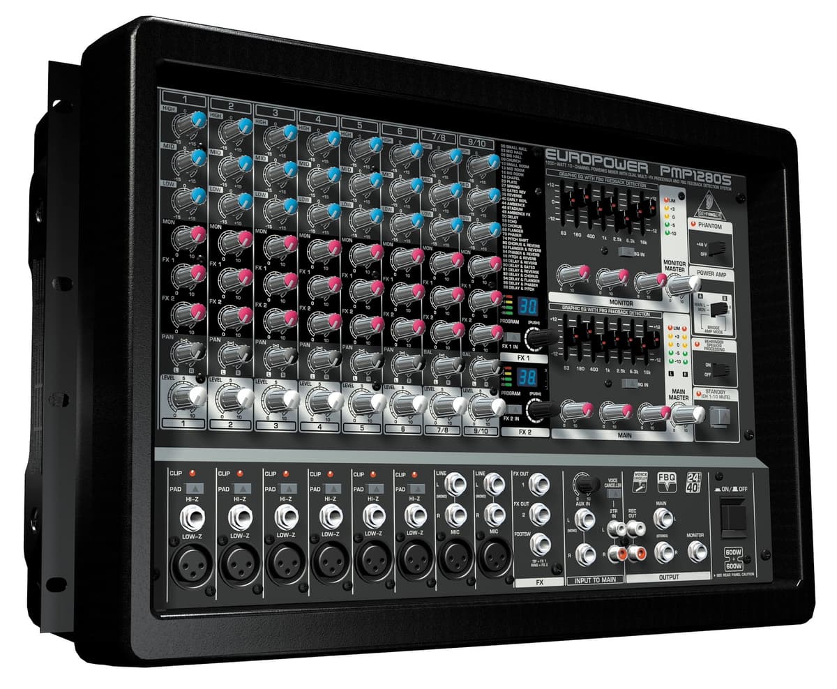 Behringer Europower PMP1280S consola mezcladora potenciada 1200W 10 canales