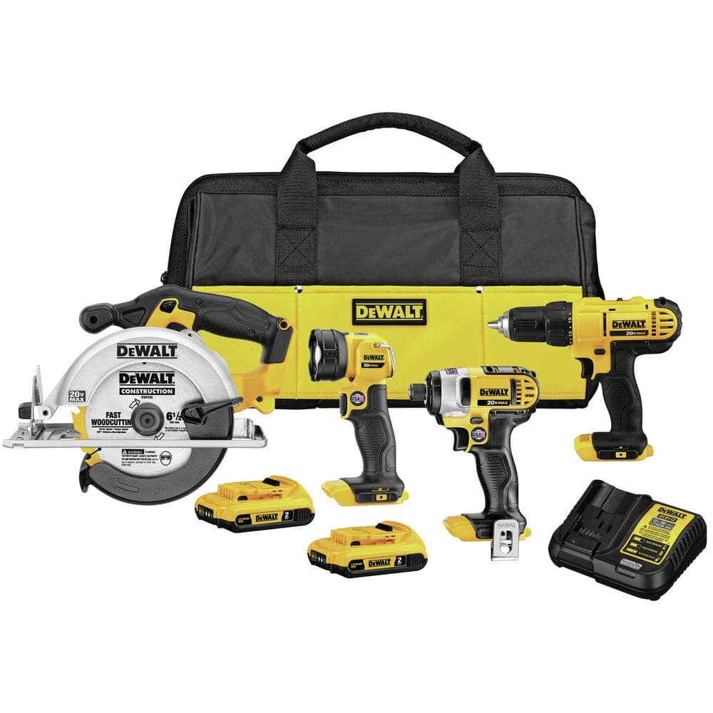 DEWALT 20V MAX DCK466D2 Kit combinado taladro inalámbrico, 4 herramientas con baterías y cargador