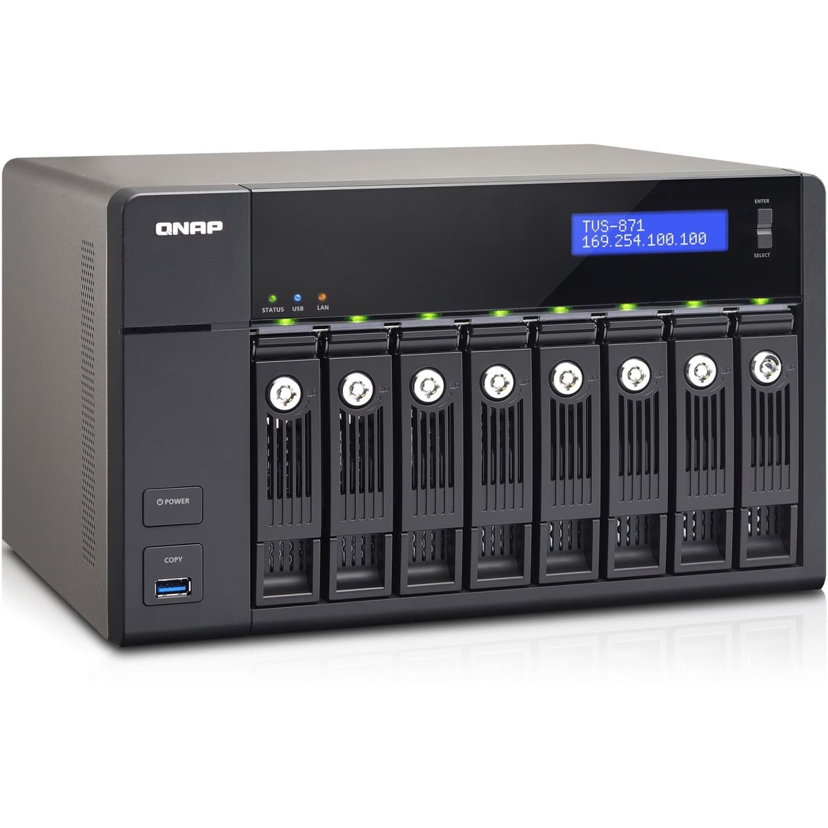 QNAP TVS-871-i5-8G-US NAS 8 bahías Intel Core i5 3.0GHz quad-core, 8GB RAM, 4 LAN, 10GbE