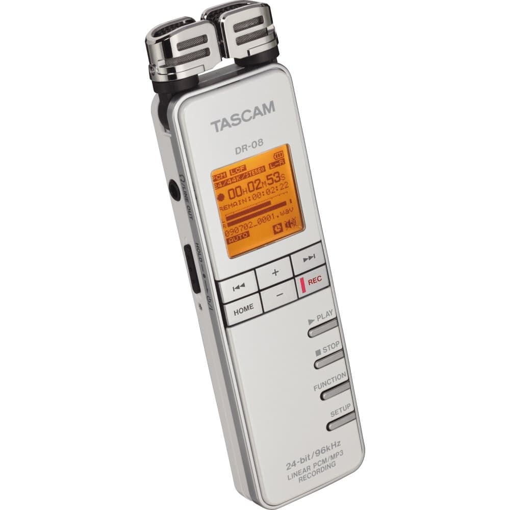Tascam DR-08 grabadora de audio portátil PCM lineal/MP3 estéreo color blanco DR08W