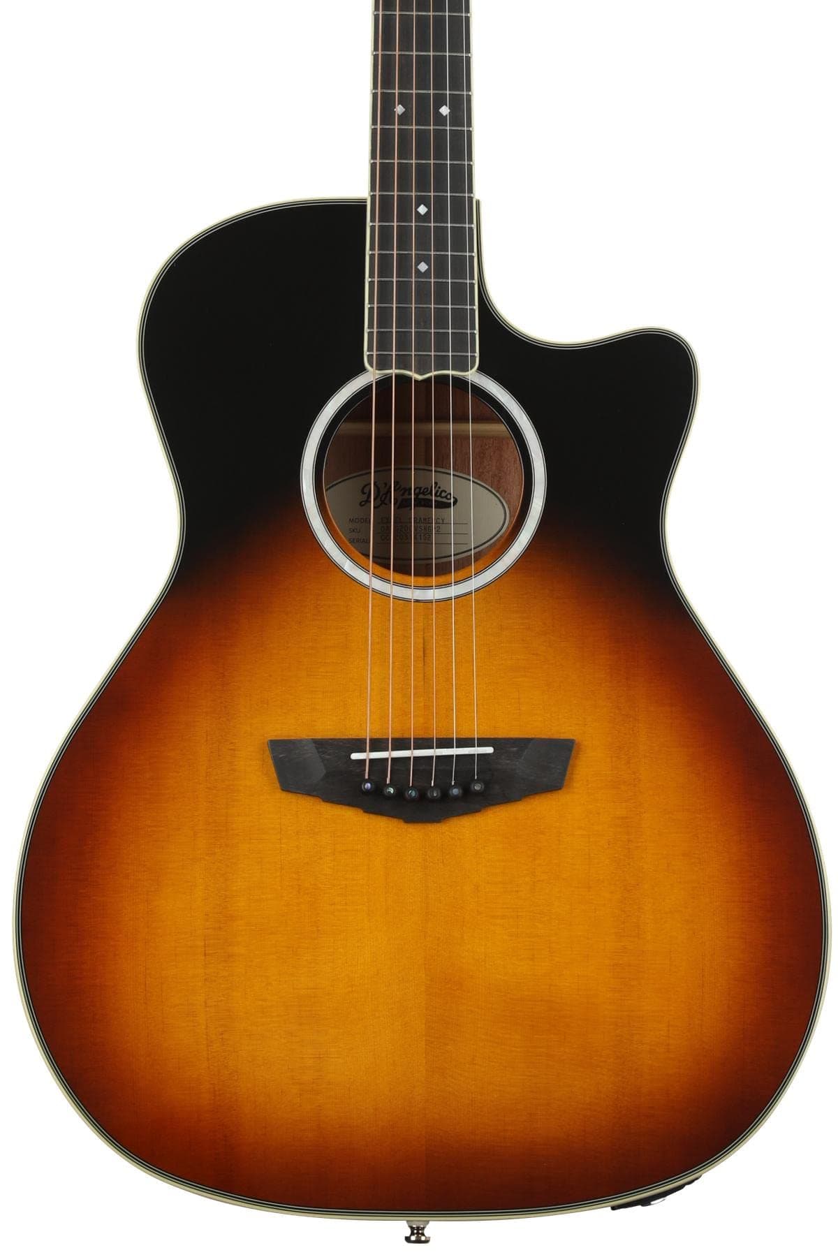 D'Angelico Excel Gramercy guitarra electroacústica Grand Auditorium Vintage Sunburst DAEG200VSNGP2