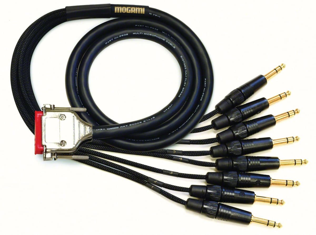 Mogami Gold DB25-TRS 30 Cable Interfaz Analógica 30 pies DB25 a TRS multicore snake para estudio profesional