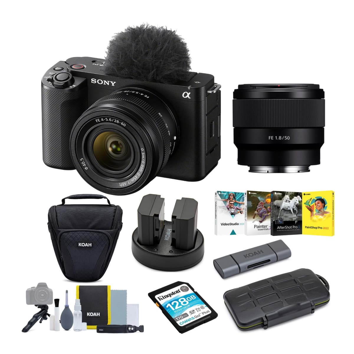 Sony Alpha ZV-E1 cámara mirrorless full frame para vlog con lentes 28-60mm y 50mm, negro, kit 7 piezas (ILCZV-E1L/B) fe3468b6f0-318c-4025-97e7-26d218937b6a
