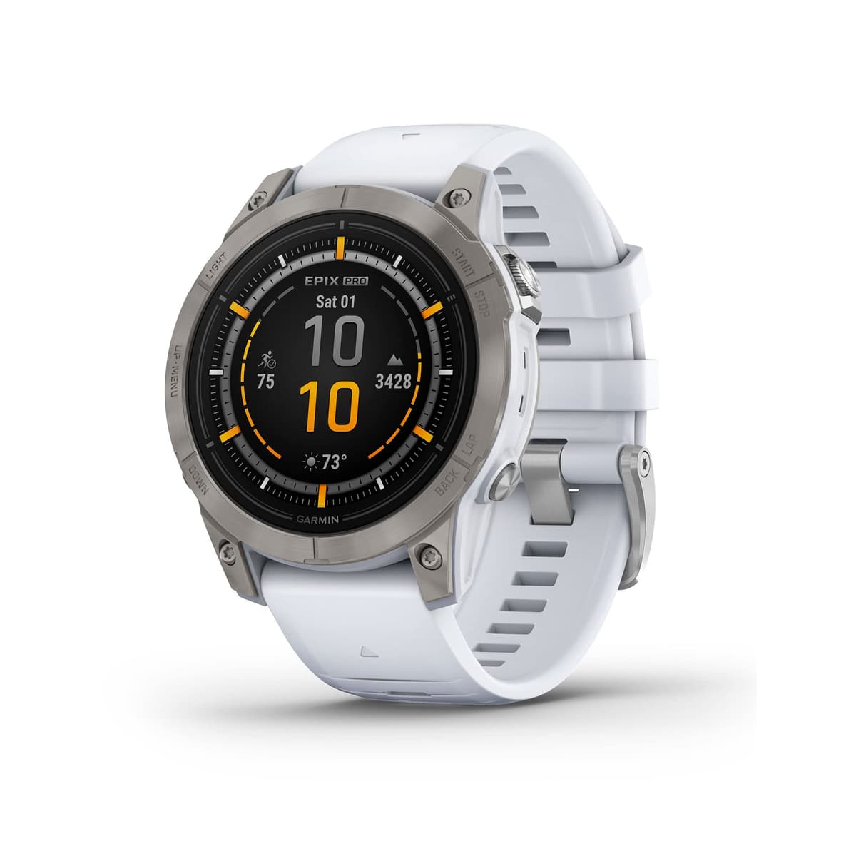 Garmin epix Pro (Gen 2) Sapphire Edition 47mm - reloj inteligente alto rendimiento, entrenamiento avanzado, linterna integrada, Whitestone 010-02803-20